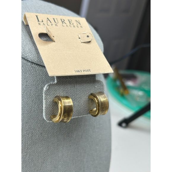 Lauren Ralph Lauren Gold Filled Demi Hoop Earrings - Picture 3 of 3